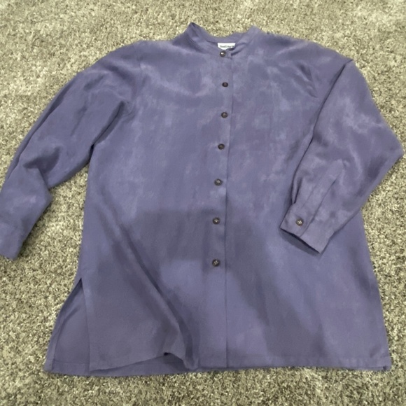 3 PC BonWorth Ladies Petite Medium Purple Outfit Pant Jacket Blouse Shirt Toile - Picture 5 of 9